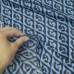 Атласная ткань из шелка  коричневый рисунок на голубом фоне.